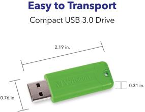 img 2 attached to 📀 5-пакет Verbatim 32 ГБ Pinstripe USB 3.0 флеш-накопитель - выдвижной USB-накопитель различных цветов (зеленый, синий, красный, фиолетовый, голубой)