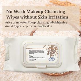 img 3 attached to 🍚 SKINFOOD Rice Cleansing Wipes - Hypoallergenic Makeup Remover Tissues with Nourishing Rice Extract - Refreshing Facial Cleansing Wipes - Korean Beauty Face Wipes for Women - Travel-Friendly (80 Sheets)