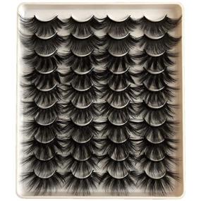 img 4 attached to Gmagictobo 6D Dramatic Big Eyelashes: 20 Pairs of 25mm Mink Lashes for Fluffy, Long, and Volume-Enhanced Wispy Eye Look - 5 Styles Multipack