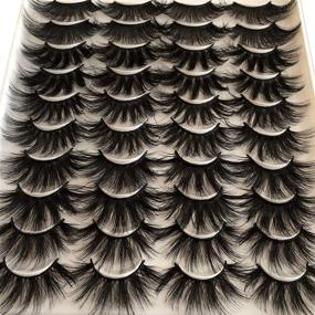 img 3 attached to Gmagictobo 6D Dramatic Big Eyelashes: 20 Pairs of 25mm Mink Lashes for Fluffy, Long, and Volume-Enhanced Wispy Eye Look - 5 Styles Multipack