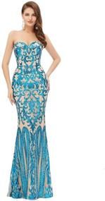 img 4 attached to Leyidress Sequins Trumpet Mermaid Dresses Women's Clothing