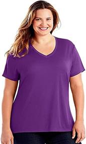 img 4 attached to 👕 Just My Size Women's Plus-Size Cool DRI V-Neck Tee - Stay Comfortable and Stylish All Day