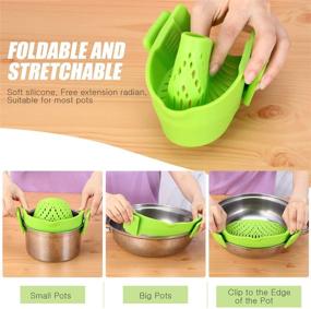 img 1 attached to Strainer Resistant Silicone Colander Vegetable