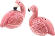 ceramic flamingo salt and pepper shaker set - kitchen collectible décor logo