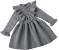 👗 cozy ribbed knit sweater dress for little girls with long sleeves - curipeer logo