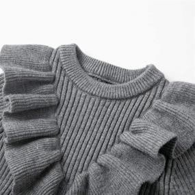 img 2 attached to 👗 Cozy Ribbed Knit Sweater Dress for Little Girls with Long Sleeves - Curipeer