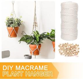 img 1 attached to Complete DIY Macrame Kit for Beginners: Color You 109pcs Macrame Supplies with White Macrame Cord, Beads, Hoops for Dream Catcher & Plant Hanger Wall Decor