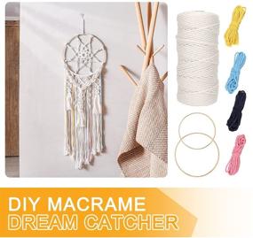 img 2 attached to Complete DIY Macrame Kit for Beginners: Color You 109pcs Macrame Supplies with White Macrame Cord, Beads, Hoops for Dream Catcher & Plant Hanger Wall Decor