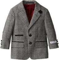 x n y little boys plaid blazer logo