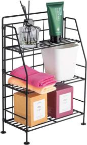 img 2 attached to 📦 3 Tier Slim Foldable Rack: Kitchen Counter Vitamin Supplements Storage & Spice Organizer Shelf – Ideal for Cabinet, Home, Countertop – Metal Skincare Bottles & Office Organizer