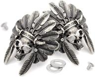 🧠 craftmemore silver indian skull concho screw back indian head tribal chief conchos for leathercraft (2pcs, 1-3/4 inches, chs21) logo