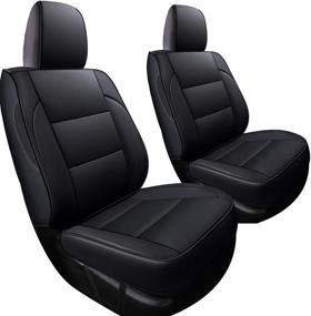 img 4 attached to LUCKYMAN CLUB 31-K3 Custom 2 Front Seat Covers Fit For 2014-2019 Corolla LE/SE/L/XSE/XLE With Faux Leather (K3-Black-2 )