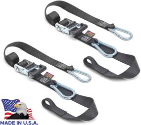 img 4 attached to Powertye Heavy Duty Ratchet Tie Downs Carabiner