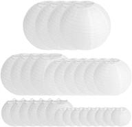 🎈 assorted round sizes - 28 packs white paper lanterns: perfect decoration for weddings, birthdays, parties, and events (4", 6", 8", 10", 12") logo
