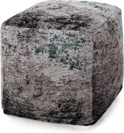 🔲 christopher knight home hannah hand-loomed boho fabric cube pouf: a stylish gray, black, teal addition to your living space logo