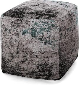 img 4 attached to 🔲 Christopher Knight Home Hannah Hand-Loomed Boho Fabric Cube Pouf: A Stylish Gray, Black, Teal Addition to Your Living Space