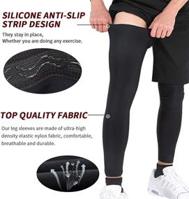 img 2 attached to 🏈 GonHui Full Leg Sleeves Compression Leg Sleeves: Ultimate Sun Protection for Men and Women in Football (1 Pair)