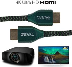 img 1 attached to 🔌 WiRoTech 4K Ultra HD HDMI-кабель с оплетенным кабелем, HDMI 2.0 18 Гбит/с, 4K 60 Гц, Dolby Vision - 15 футов, зеленый