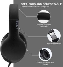 img 1 attached to 🎧 Наушники LORELEI X6 Over-Ear: легкий складной дизайн с микрофоном для смартфонов и планшетов - Space Black.