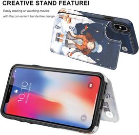 img 1 attached to 📱 LETO iPhone Xs Max Case - Stylish Leather Wallet Case for Girls Women, Flip Folio Cover with Card Slots Kickstand, Protective Phone Case with A Girl and Cat Design