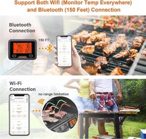 img 3 attached to 🌡️ Inkbird IBBQ-4BW: Wi-Fi & Bluetooth Grill Meat Thermometer with 4 Colored Probes - Timer, High/Low Temp Alarm - WiFi Meat Wireless Barbecue Smoker Thermometer for Oven, Kitchen, Drum - Android & iOS