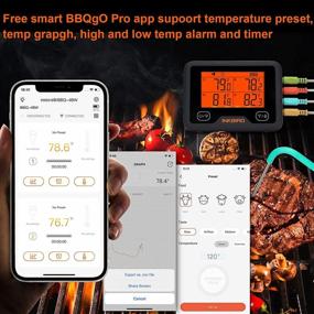 img 2 attached to 🌡️ Inkbird IBBQ-4BW: Wi-Fi & Bluetooth Grill Meat Thermometer with 4 Colored Probes - Timer, High/Low Temp Alarm - WiFi Meat Wireless Barbecue Smoker Thermometer for Oven, Kitchen, Drum - Android & iOS