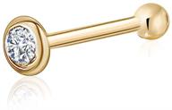 💍 stunning gold nose ring stud piercing with ball or gem cubic cz - 14k & 18k options! logo