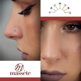 img 1 attached to 💍 Stunning Gold Nose Ring Stud Piercing with Ball or Gem Cubic CZ - 14k & 18k Options!