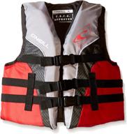 🧒 o'neill youth superlite uscg life vest,smoke/graphite/red/white: lightweight & reliable safety gear for 50-90 lbs! logo