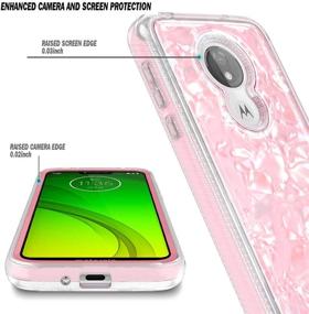 img 2 attached to T-Mobile Revvlry Case, Moto G7 Play/G7 Optimo (XT1952DL) with Built-in Screen Protector - Full-Body Protective Rugged Bumper Cover, Impact Resistant & Durable Case, Seashell Pattern - Light Pink +