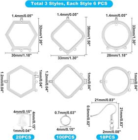 img 3 attached to UNICRAFTALE Chandelier Earring Hexagon Stainless