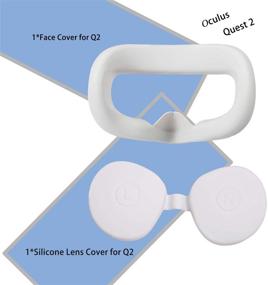 img 3 attached to Верхнее покрытие из силикона для Oculus Quest 2 с силиконовым защитным ковриком для линз, устойчивым к поту, светонепроницаемым и предотвращающим протекание (белое)
