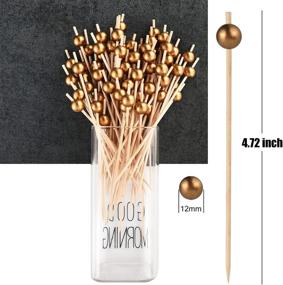 img 3 attached to 🍸 ALINK 100-Pack Gold Cocktail Picks: Enhance Your Party with Elegant Wooden Toothpicks - Perfect for Appetizers & Drinks - 4.72 inch Length