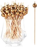 🍸 alink 100-pack gold cocktail picks: enhance your party with elegant wooden toothpicks - perfect for appetizers & drinks - 4.72 inch length logo