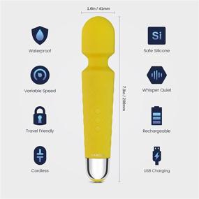 img 3 attached to 🌟 Yarosi Therapeutic Massager - Cordless Handheld Vibrating Power - Best Travel Gift - Magic Stress Relief - Perfect for Pain Relief - Yellow