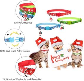 img 3 attached to 🎄 Safe and Adjustable Christmas Breakaway Cat Collars: Set of 3 High-Quality Nylon Collars with Bell for Kittens