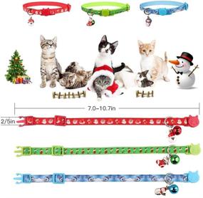 img 1 attached to 🎄 Safe and Adjustable Christmas Breakaway Cat Collars: Set of 3 High-Quality Nylon Collars with Bell for Kittens