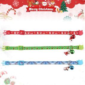 img 2 attached to 🎄 Safe and Adjustable Christmas Breakaway Cat Collars: Set of 3 High-Quality Nylon Collars with Bell for Kittens