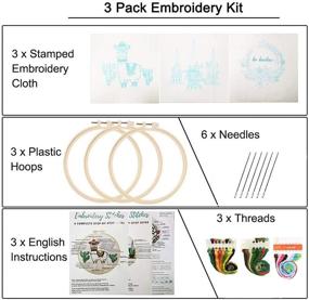 img 3 attached to 🧵 Delve into the Art of Embroidery: Louise Maelys Beginner's Embroidery Kit with 3 Hoops, Animal, Flowers, Plant Patterns - Cross Stitch, Needlepoint, and More! Perfect Funny Starter Kit for Decor