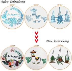 img 2 attached to 🧵 Delve into the Art of Embroidery: Louise Maelys Beginner's Embroidery Kit with 3 Hoops, Animal, Flowers, Plant Patterns - Cross Stitch, Needlepoint, and More! Perfect Funny Starter Kit for Decor