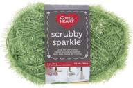 💚 red heart scrubby sparkle e851.8690 yarn, avocado: sparkle and scrub with style! logo