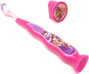 img 1 attached to 🐾 Firefly Nickelodeon Paw Patrol Kids Toothbrushes (2-Pack) - Suction Cup, Cap, for Girls 3+ yrs. (Pink)