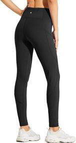 img 3 attached to Water Resistant Thermal Winter Pants for Women - Fleece Lined Leggings for Hiking, Yoga, Running Tights - High Waisted