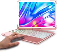 🌹 rose gold keyboard case for ipad pro 11” 2020/2018 with 360 rotatable touchpad and backlight keyboard - compatible with 1st & 2nd gen ipad pro 11 inch logo