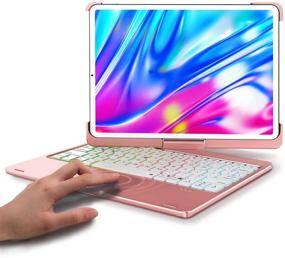 img 4 attached to 🌹 Rose Gold Keyboard Case for iPad Pro 11” 2020/2018 with 360 Rotatable Touchpad and Backlight Keyboard - Compatible with 1st & 2nd Gen iPad Pro 11 inch