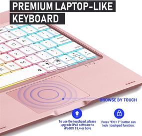 img 2 attached to 🌹 Rose Gold Keyboard Case for iPad Pro 11” 2020/2018 with 360 Rotatable Touchpad and Backlight Keyboard - Compatible with 1st & 2nd Gen iPad Pro 11 inch