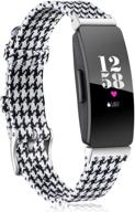👉 durable woven fabric bands for maledan inspire hr/inspire/inspire 2 – replacement accessories strap wristband, small size, black/white plaid, suitable for women and men logo