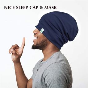 img 3 attached to 🎁 Men's Sleep Cap: Satin Lined for Natural Curly Wave Hair - Perfect Gift for Boyfriend, Husband & Dad