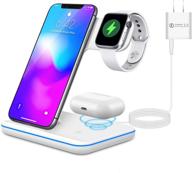 🔌 3-in-1 wireless charging station for iphone 11 series/xs max/xr/xs/x/8p, apple watch and airpods 2/pro - white logo