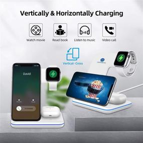 img 1 attached to 🔌 3-in-1 Wireless Charging Station for iPhone 11 Series/XS MAX/XR/XS/X/8P, Apple Watch and AirPods 2/Pro - White